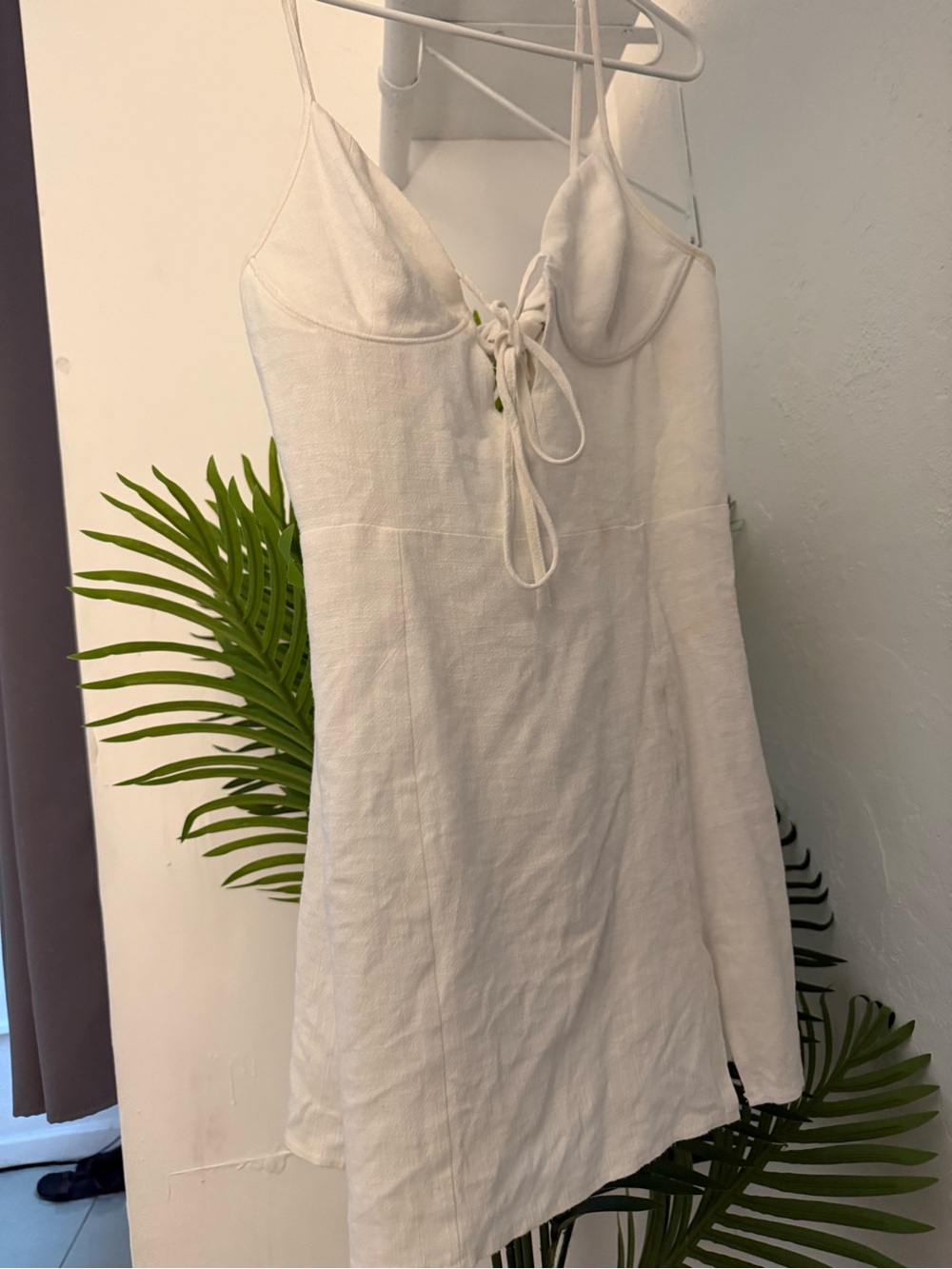 L.A. Hearts White Tie-Front Slip Dress